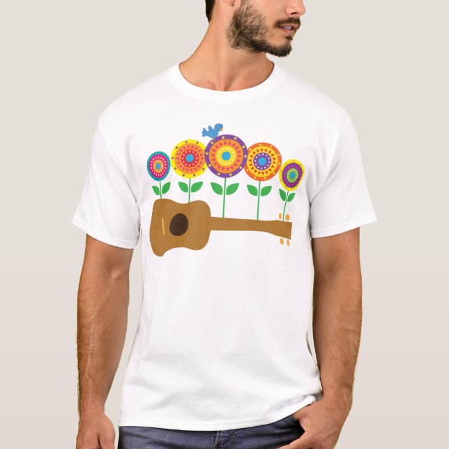 Ukulele Flowers T-Shirt (Front)
