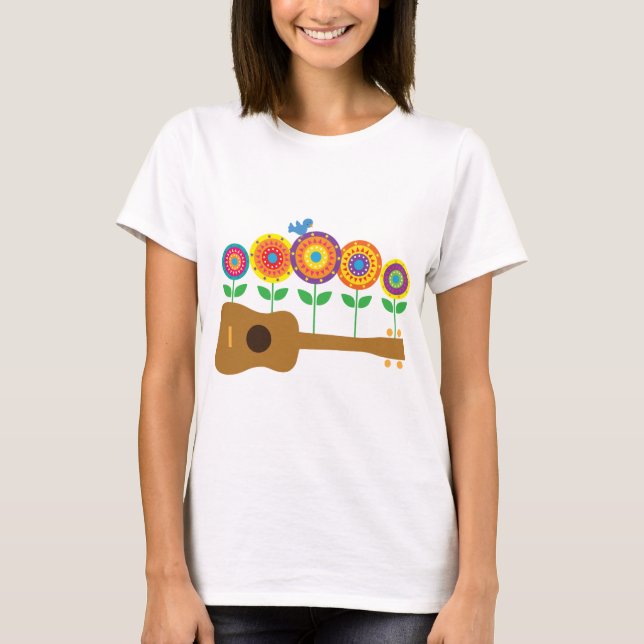 Ukulele Flowers T-Shirt (Front)