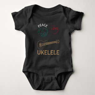 Ukulele Gift- Peace Love Ukelele Uke Love Baby Bodysuit