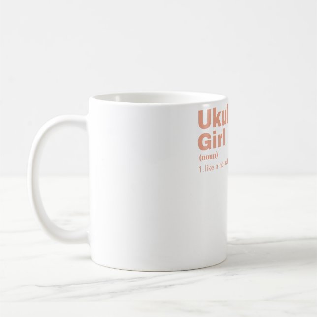 Ukulele  Girl - Ukulele  Coffee Mug (Left)