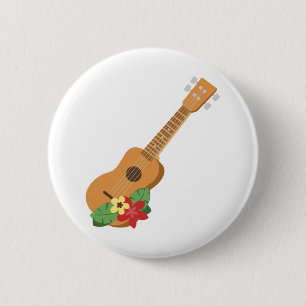 Ukulele Guitar 6 Cm Round Badge