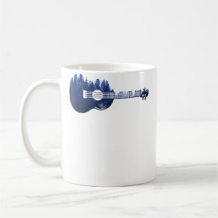Ukulele Guitar Forest Silhouette Landscape Trees M Coffee Mug
