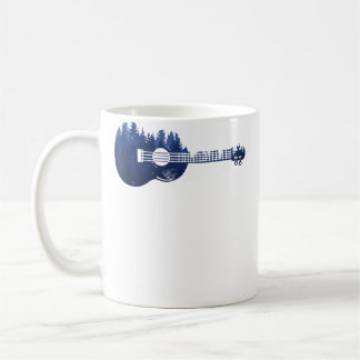 Ukulele Guitar Forest Silhouette Landscape Trees M Coffee Mug