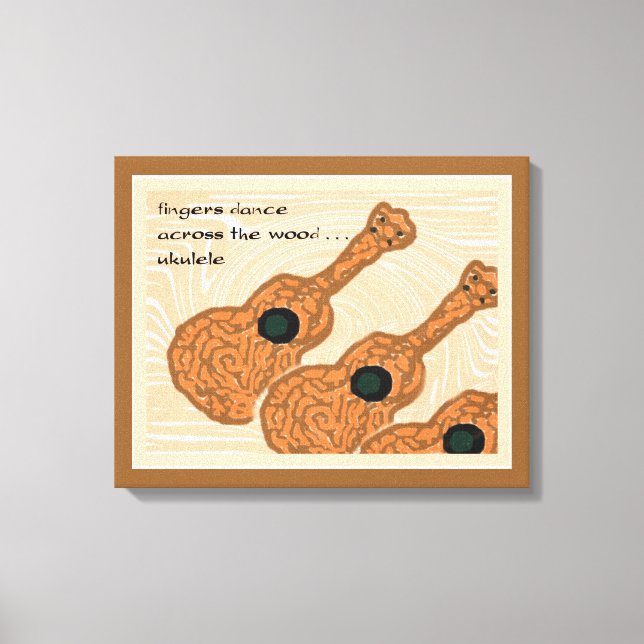 Ukulele Haiku Art Wrapped Canvas (Front)