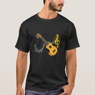 Ukulele Hawaii Tropical Music Note Gif Ukulele Pla T-Shirt