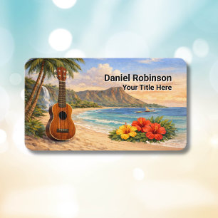 Ukulele Hawaiian beach Business Card