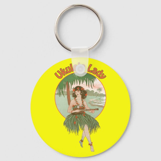 Ukulele Lady #1 Keychain (Front)