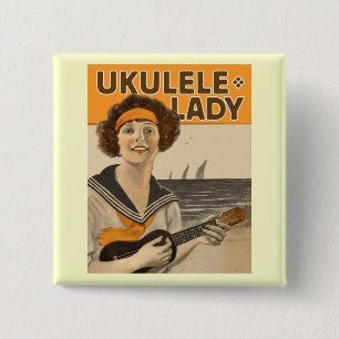 Ukulele Lady #2 Button