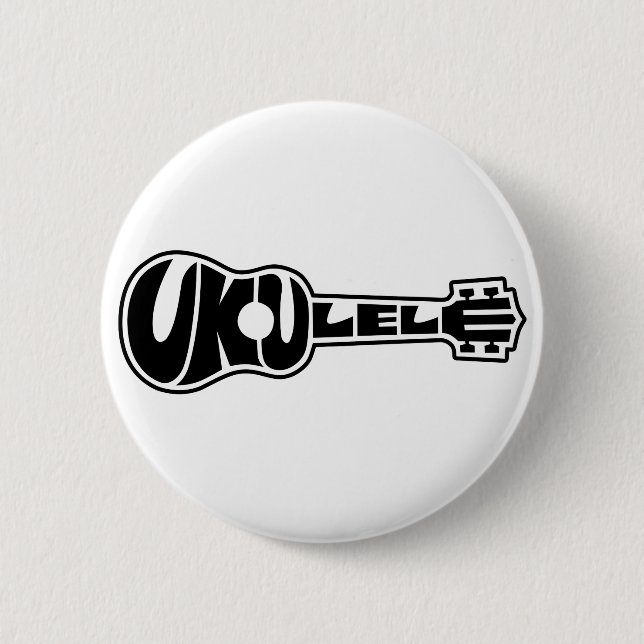 Ukulele Logo 6 Cm Round Badge (Front)