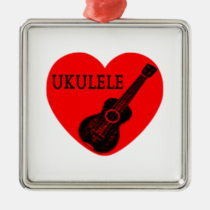 Ukulele Love Metal Tree Decoration