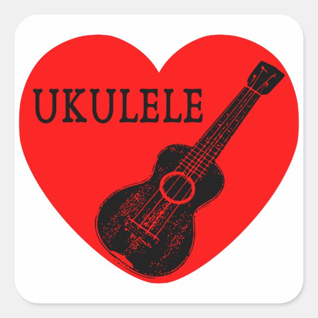 Ukulele Love Square Sticker (Front)