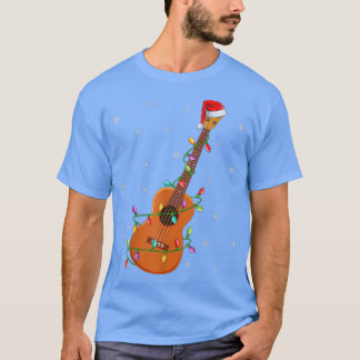 Ukulele Music Lover Xmas Lights Santa Ukulele Chri T-Shirt