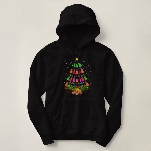 Ukulele Music Uke Mele Kalikimaka Christmas Tree S Hoodie (Design Front)