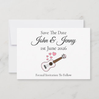 Ukulele Musician Wedding Save The Date