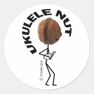Ukulele Nut Classic Round Sticker