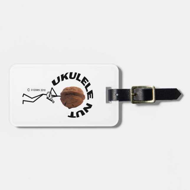 Ukulele Nut Luggage Tag (Front Horizontal)