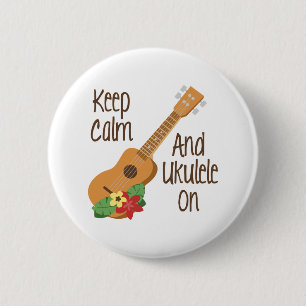 Ukulele On 6 Cm Round Badge