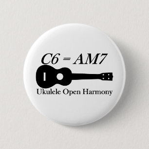 Ukulele Open Chords 6 Cm Round Badge
