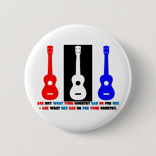 Ukulele Patriotism 6 Cm Round Badge