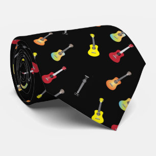 Ukulele Pattern Musical Black Tie