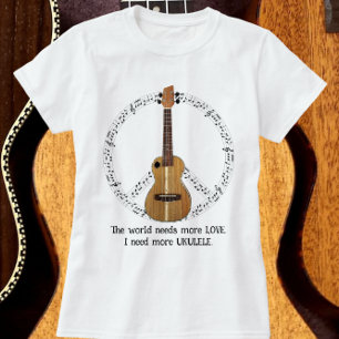 Ukulele Peace Sign World Needs Love T-Shirt