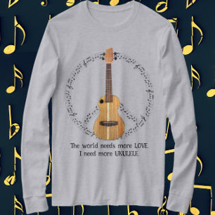 Ukulele Peace Sign World Needs Love T-Shirt