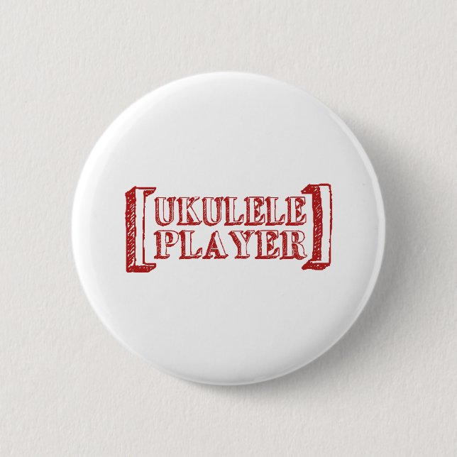 Ukulele Player 6 Cm Round Badge (Front)