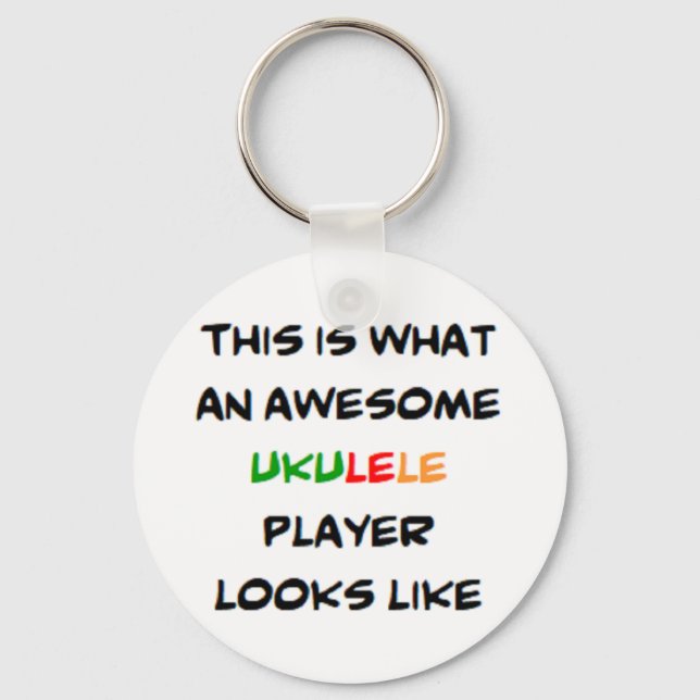 ukulele player, awesome key ring (Front)