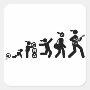 Ukulele Player Square Sticker