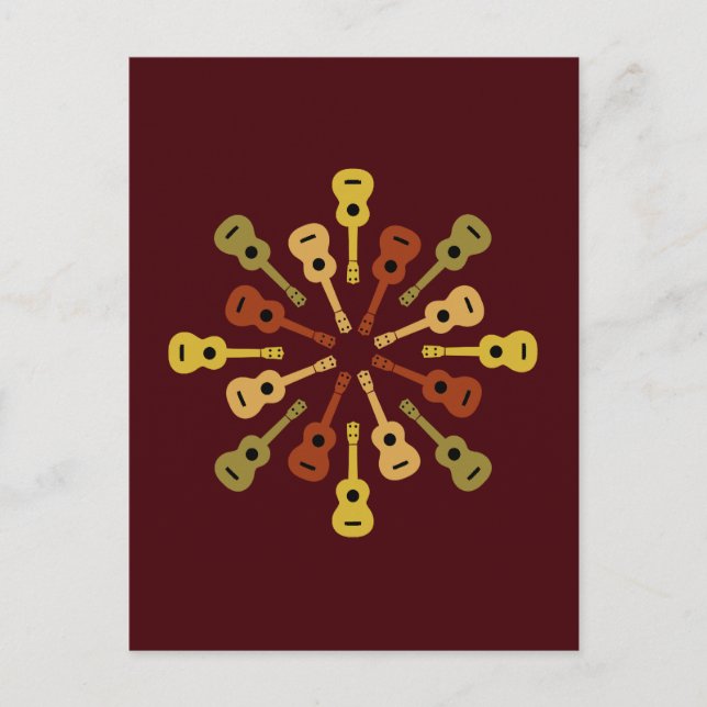 Ukulele postcard, customise postcard (Front)