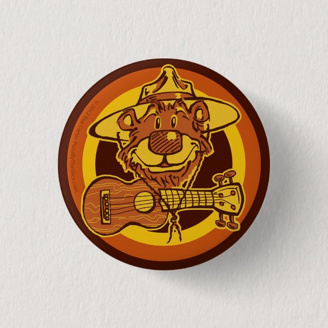 Ukulele Rangers "Bear + Uke" Cartoon Mini-Button 3 Cm Round Badge (Front)