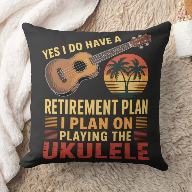Ukulele Retirement Plan Funny Cushion (Blanket)