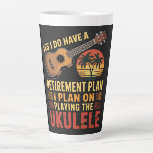 Ukulele Retirement Plan Funny Latte Mug