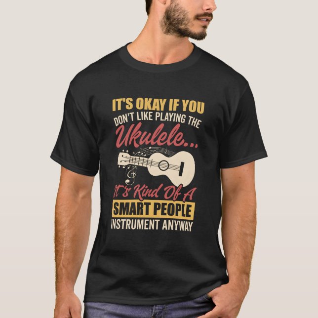 Ukulele Sm People Instrut Hawaiian Guitar Player M T-Shirt (Front)