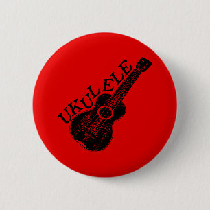 Ukulele Text And Image 6 Cm Round Badge
