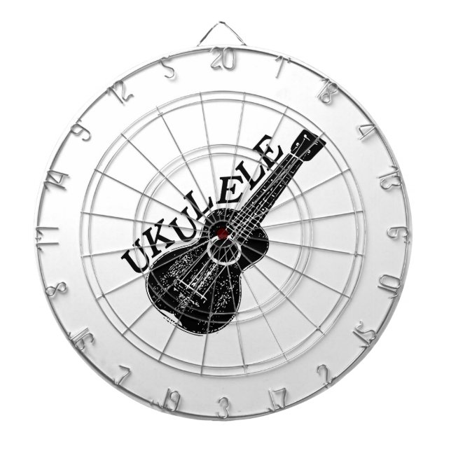 Ukulele Text And Image Dartboard (Front)