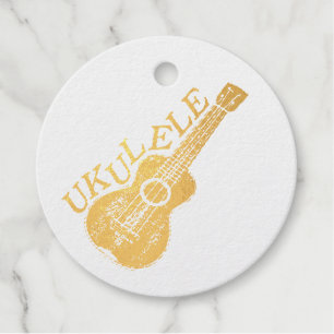 Ukulele Text And Image Heart Favour Tags