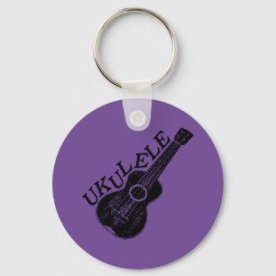 Ukulele Text And Image Key Ring