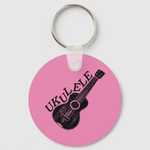 Ukulele Text And Image Key Ring