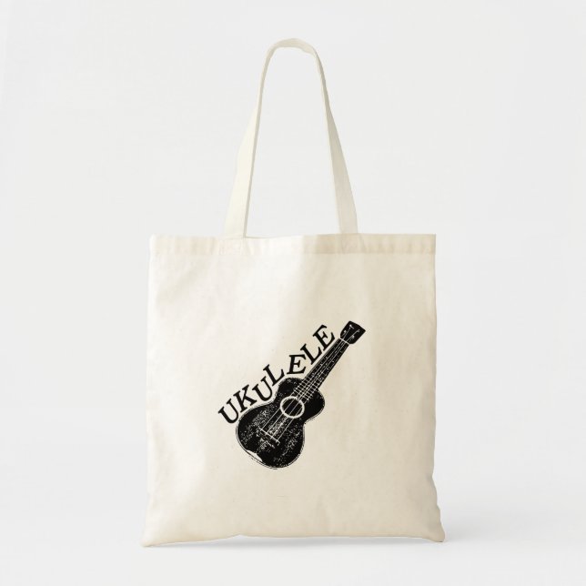 Ukulele Text And Image Keychain Tote Bag (Front)