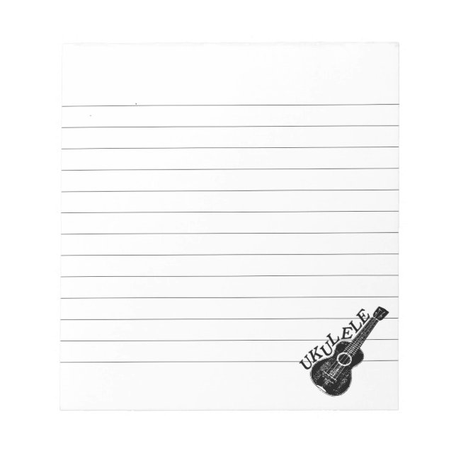 Ukulele Text And Image Lined Notepad (Front)