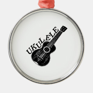 Ukulele Text And Image Metal Tree Decoration