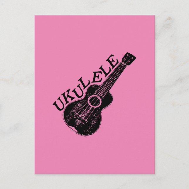 Ukulele Text And Image Postcard (Front)