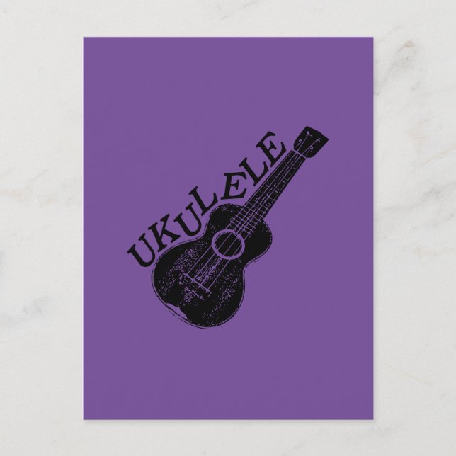 Ukulele Text And Image Postcard (Front)