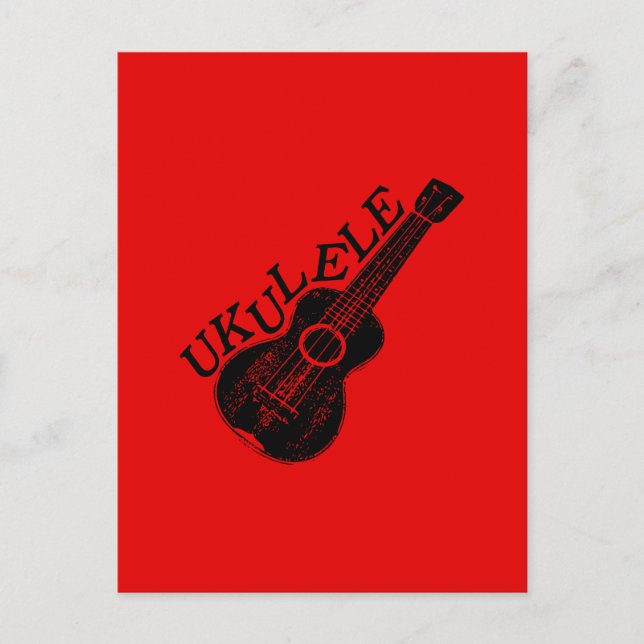 Ukulele Text And Image Postcard (Front)