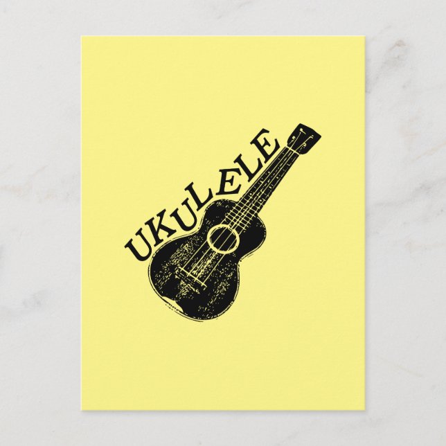 Ukulele Text And Image Postcard (Front)