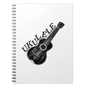 Ukulele Text And Image Spiral Notebook