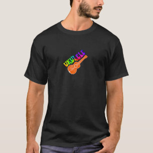 Ukulele Tie Dye Groovy Text Art T-Shirt