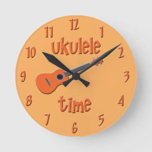 ukulele time round clock