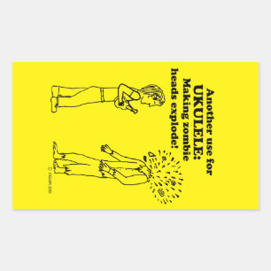 Ukulele Zombie Explode Rectangular Sticker